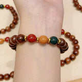 Buddhist Beads Bracelet Couples Elastic Bracelets Antique Wooden Jewelry
