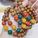 Buddhist Beads Bracelet Couples Elastic Bracelets Antique Wooden Jewelry