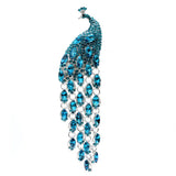 Peacock Rhinestone Brooch Winter Pin Wedding Accessory