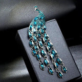 Peacock Rhinestone Brooch Winter Pin Wedding Accessory