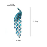 Peacock Rhinestone Brooch Winter Pin Wedding Accessory