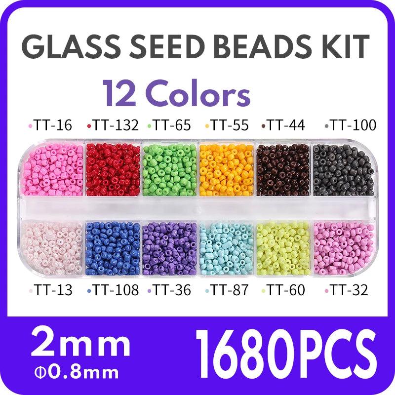 Colorful Small Glass Seed Beads Kit for DIY Crafts