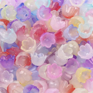 100pcs/Lot Colorful Flower Lampwork Beads for Jewelry Making Hairpin DIY