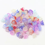 100pcs/Lot Colorful Flower Lampwork Beads for Jewelry Making Hairpin DIY