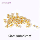 3MM 4MM 18K Brass Rhombus Spacer Beads Jewelry Making DIY Bracelets