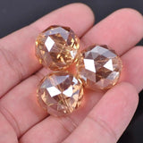 5pcs 20mm Colorful Plated Faceted Crystal Glass Beads for Jewelry Making