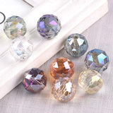 5pcs 20mm Colorful Plated Faceted Crystal Glass Beads for Jewelry Making