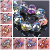 5pcs 20mm Colorful Plated Faceted Crystal Glass Beads for Jewelry Making