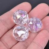 5pcs 20mm Colorful Plated Faceted Crystal Glass Beads for Jewelry Making