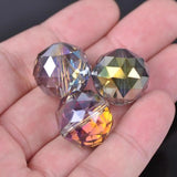 5pcs 20mm Colorful Plated Faceted Crystal Glass Beads for Jewelry Making