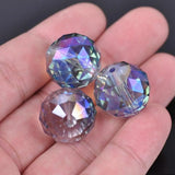 5pcs 20mm Colorful Plated Faceted Crystal Glass Beads for Jewelry Making