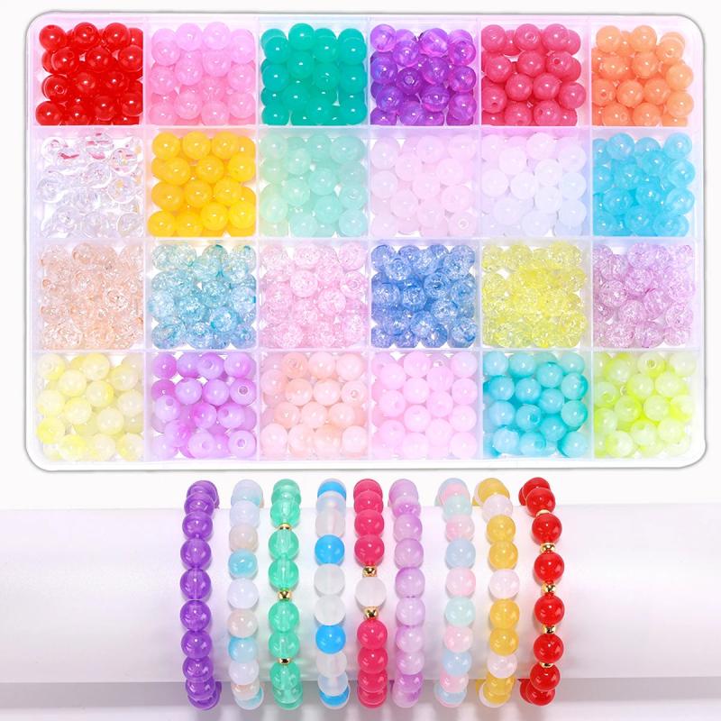 Girls' Glass Beads Bracelet Making Kit, DIY Jewelry Making Set