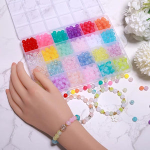 Girls' Glass Beads Bracelet Making Kit, DIY Jewelry Making Set