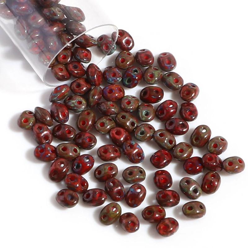 Glass Twin Hole Seed Beads Multicolor Spacer Beads DIY Bracelets Jewelry