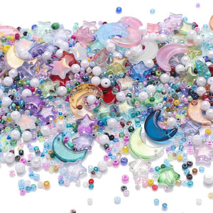 Crystal Star Moon Pendant Glass Beads for DIY Jewelry Making