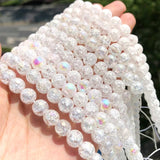 Cracked Quartz Beads 4-12mm Round Natural Stone 15''