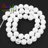 Cracked Quartz Beads 4-12mm Round Natural Stone 15''