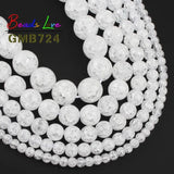 Cracked Quartz Beads 4-12mm Round Natural Stone 15''
