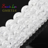 Cracked Quartz Beads 4-12mm Round Natural Stone 15''