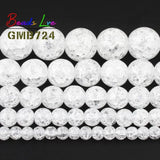 Cracked Quartz Beads 4-12mm Round Natural Stone 15''