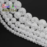 Cracked Quartz Beads 4-12mm Round Natural Stone 15''