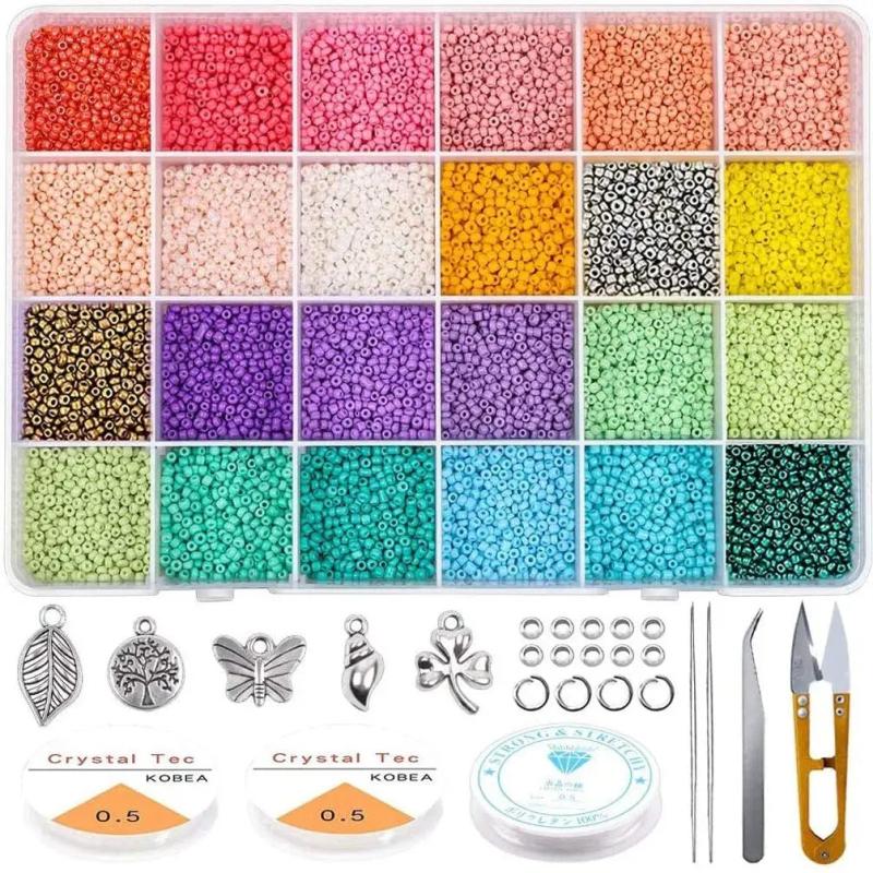 Glass Seed Beads Box Pure Rice Beads Kits DIY Jewelry Making