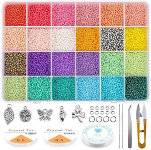Glass Seed Beads Box Pure Rice Beads Kits DIY Jewelry Making