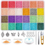 Glass Seed Beads Box Pure Rice Beads Kits DIY Jewelry Making