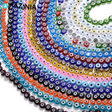 6 8 10mm Evil Eyes Glass Beads Flat Round Spacer Beads Jewelry Making DIY