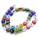 6 8 10mm Evil Eyes Glass Beads Flat Round Spacer Beads Jewelry Making DIY