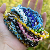 6 8 10mm Evil Eyes Glass Beads Flat Round Spacer Beads Jewelry Making DIY