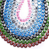 6 8 10mm Evil Eyes Glass Beads Flat Round Spacer Beads Jewelry Making DIY