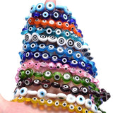 6 8 10mm Evil Eyes Glass Beads Flat Round Spacer Beads Jewelry Making DIY