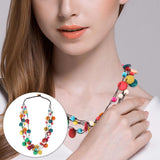Bohemian Shell Wood Bead Necklace Ethnic Jewelry Long Necklace