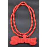 Hip Hop Wood Swag Necklace Wooden Beads Maxi Letters Pendant Boyfriend Gift