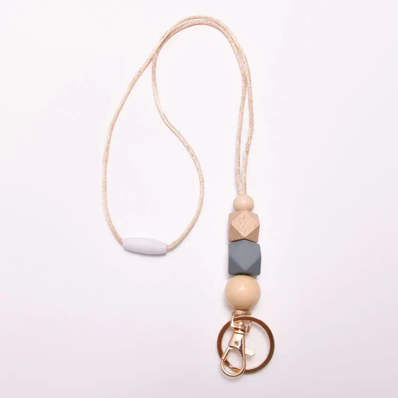 Long Wood Beads Necklace Tassel Sweater Chain