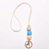 Long Wood Beads Necklace Tassel Sweater Chain