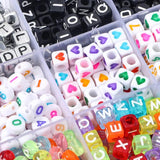 Acrylic Alphabet Beads Flat DIY Bracelet Necklace