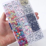 Acrylic Alphabet Beads Flat DIY Bracelet Necklace