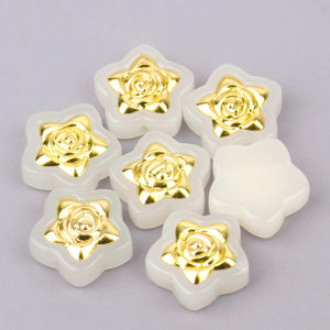 Czech Lampwork Glass Crystal Rose Flower Beads for DIY Jewelry Making 5pcs
