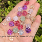 50pcs Czech Lampwork Crystal Four-leaf Clover Spacer Beads DIY Necklace Jewelry