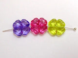 100 Mixed Colour Acrylic Four Leaf Clover Charm Beads 11mm