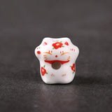 10pcs Colorful Porcelain Lucky Cat Ceramic Beads for Jewelry Making