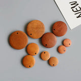 20pcs Natural Wood Flat Round Beads Earring Pendant Jewelry Making Accessory