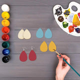 650Pcs Unfinished Wooden Teardrop Earring Pendants Kit