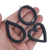 10pcs Star Moon Wood Earrings Charms Bezel Frame Resin Tray DIY Jewelry Making