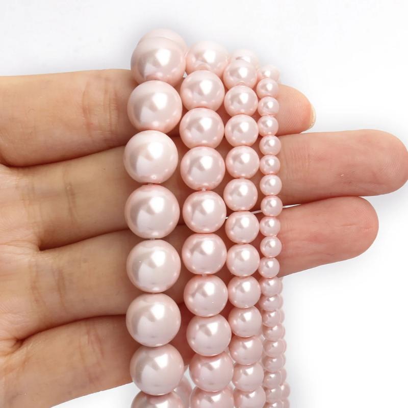 Light Pink Glass Pearl Beads Spacer Bead 4 6 8 10mm