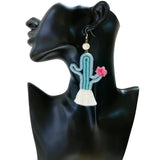 Summer Wooden Bead Tassel Earrings