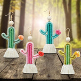 Summer Wooden Bead Tassel Earrings