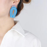 Bohemian Rainbow Wooden Beads Earrings Colorful Rubber Jewelry